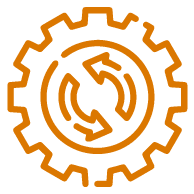 Gear with circular arrows