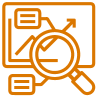 Magnifying glass over a chart with a check mark