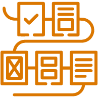 Flow of documents, screens, and a checked form