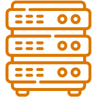 Stack of three servers
