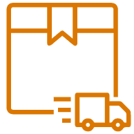 Package beside a delivery truck
